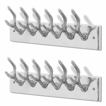 Garderobenleisten 2 Stk. Silbern Aluminium