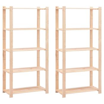 ARDEBO.de - Lagerregale 5 Böden 2 Stk. 80×38×170cm Kiefer Massivholz 250kg