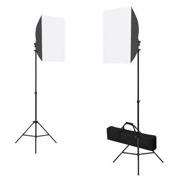 Fotostudio-Set mit Softboxen, Hintergrundsystem und Reflektor