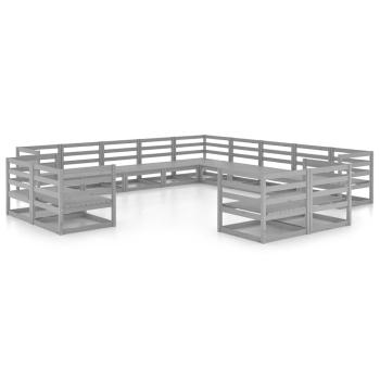 13-tlg. Garten-Lounge-Set Massivholz Kiefer