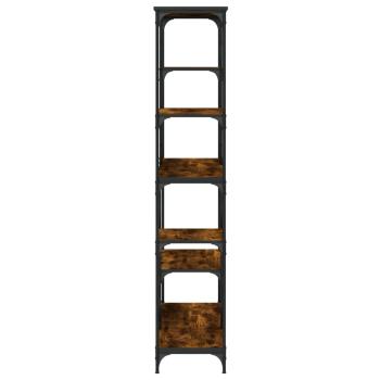 Bücherregal Räuchereiche 99x35,5x176 cm Holzwerkstoff und Stahl