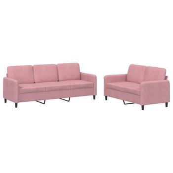 2-tlg. Sofagarnitur Rosa Samt