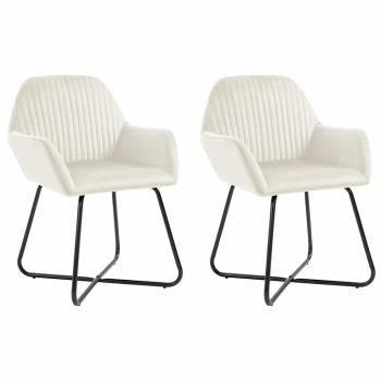 ARDEBO.de - Esszimmerstühle 2 Stk. Creme Samt