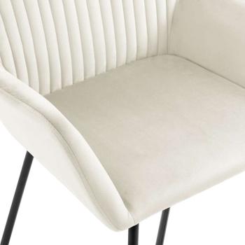 Esszimmerstühle 2 Stk. Creme Samt