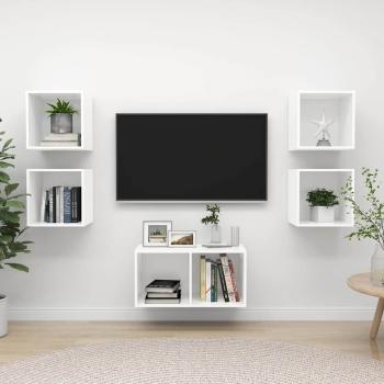 ARDEBO.de - 5-tlg. TV-Schrank-Set Weiß Holzwerkstoff