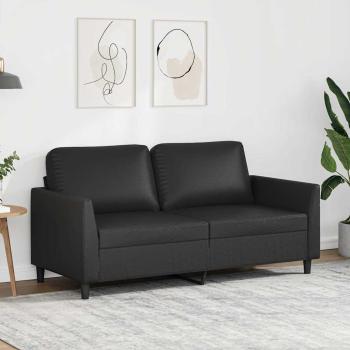 ARDEBO.de - 2-Sitzer-Sofa Schwarz 140 cm Kunstleder