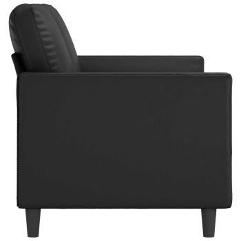 2-Sitzer-Sofa Schwarz 140 cm Kunstleder