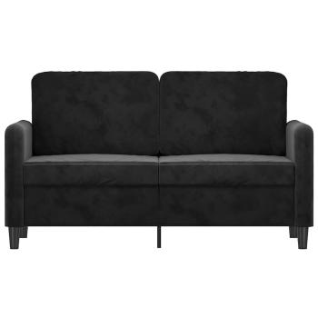 2-Sitzer-Sofa Schwarz 120 cm Samt