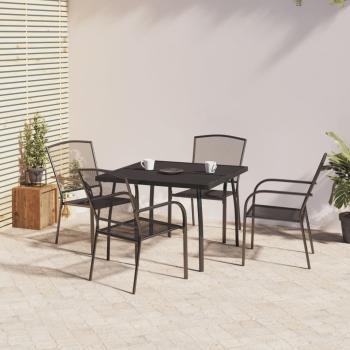 ARDEBO.de - 5-tlg. Garten-Essgruppe Anthrazit Stahl
