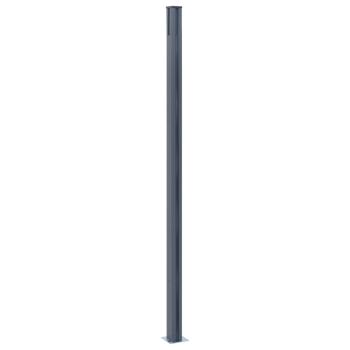 Zaunpfosten 2 Stk. Dunkelgrau 185 cm Aluminium