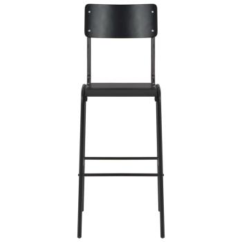 Barhocker 2 Stk. Schwarz Massives Sperrholz Stahl