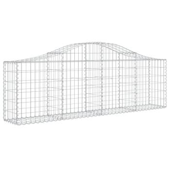 Gabione mit Hochbogen 200x30x60/80 cm Verzinktes Eisen