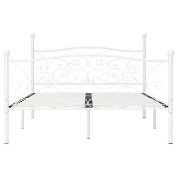 Bettgestell mit Lattenrost Weiß Metall 140 × 200 cm