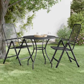 ARDEBO.de - Gartentisch Ø80x72 cm Streckmetall Anthrazit