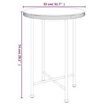 Esstisch Schwarz Ø55 cm Hartglas und Stahl