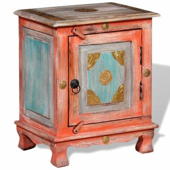 Nachttisch Massivholz Mango Orange