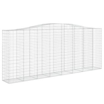 Gabione mit Hochbogen 400x50x160/180 cm Verzinktes Eisen