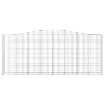 Gabione mit Hochbogen 400x50x160/180 cm Verzinktes Eisen