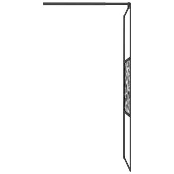 Duschwand für Walk-In Dusche 80x195 cm ESG Steindesign Schwarz