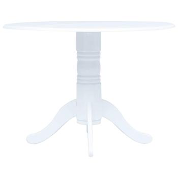 ARDEBO.de - Esstisch Weiß 106 cm Massivholz Gummibaum