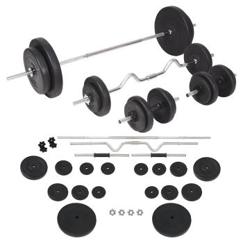ARDEBO.de - Langhantel- und Kurzhantelset 90 kg