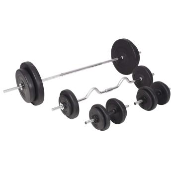 Langhantel- und Kurzhantelset 90 kg