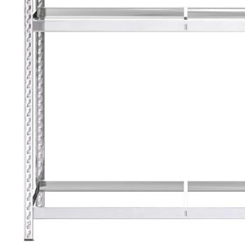 Reifenregal mit 3 Böden Silbern 110x40x200 cm Stahl