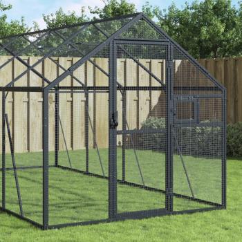 ARDEBO.de - Voliere Anthrazit 1,79x10x1,85 m Aluminium