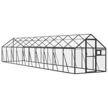 Voliere Anthrazit 1,79x10x1,85 m Aluminium
