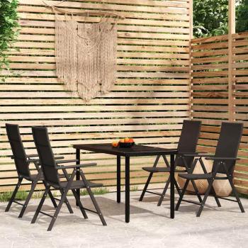ARDEBO.de - 5-tlg. Garten-Essgruppe Schwarz