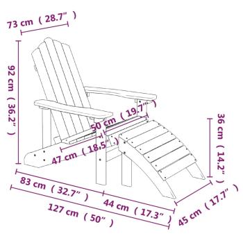 Adirondack-Gartenstühle 2 Stk. mit Hockern HDPE Braun