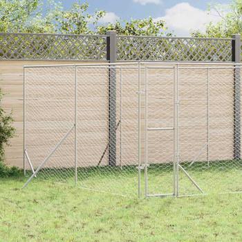 ARDEBO.de - Outdoor-Hundezwinger Silbern 4x4x2 m Verzinkter Stahl