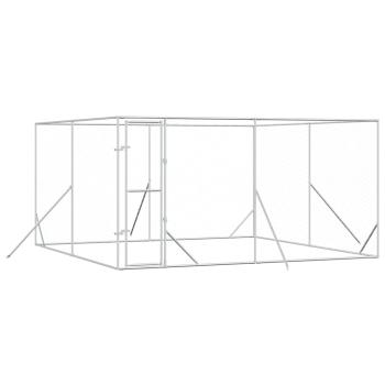 Outdoor-Hundezwinger Silbern 4x4x2 m Verzinkter Stahl