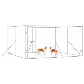 Outdoor-Hundezwinger Silbern 4x4x2 m Verzinkter Stahl