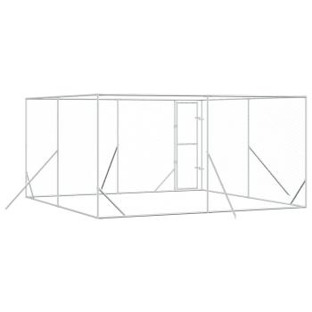Outdoor-Hundezwinger Silbern 4x4x2 m Verzinkter Stahl