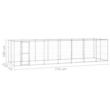 Outdoor-Hundezwinger Verzinkter Stahl 16,94 m²