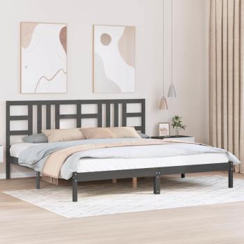 ARDEBO.de - Massivholzbett Grau 200x200 cm