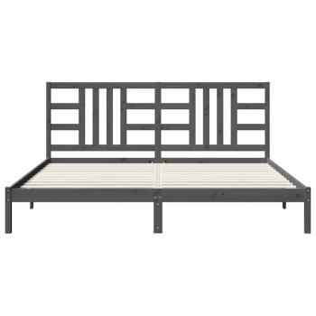 Massivholzbett Grau 200x200 cm