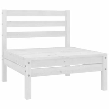 2-Sitzer-Gartensofa Weiß Kiefer Massivholz