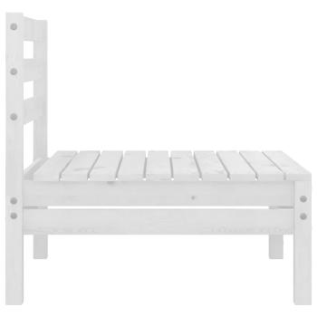 2-Sitzer-Gartensofa Weiß Kiefer Massivholz