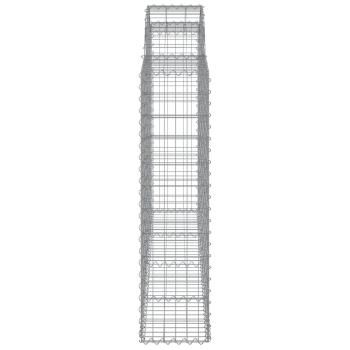 Gabionen mit Hochbogen 8 Stk. 200x30x120/140cm Verzinktes Eisen