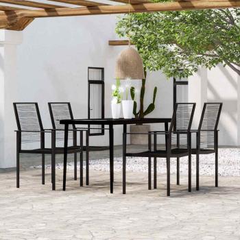 ARDEBO.de - 5-tlg. Garten-Essgruppe Schwarz