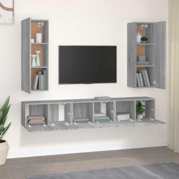 5-tlg. TV-Schrank-Set Grau Sonoma Holzwerkstoff