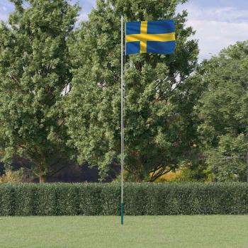 ARDEBO.de - Flagge Schwedens mit Mast 6,08 m Aluminium