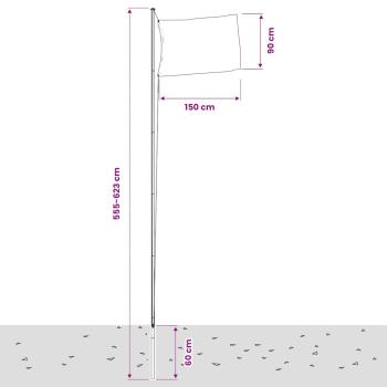 Flagge Schwedens mit Mast 6,08 m Aluminium