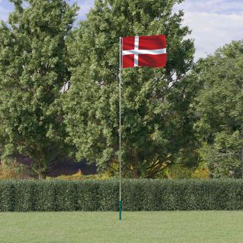 ARDEBO.de - Flagge Dänemarks mit Mast 5,5 m Aluminium