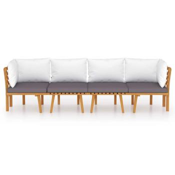 4-tlg. Garten-Lounge-Set mit Kissen Massivholz Akazie