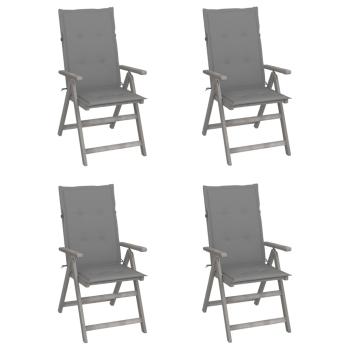 ARDEBO.de - Verstellbare Gartenstühle 4 Stk. mit Auflagen Massivholz Akazie
