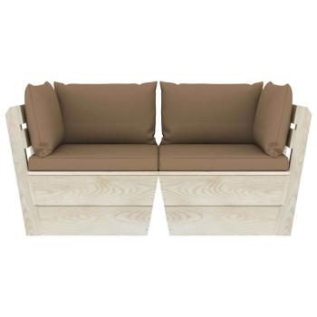 Garten-Palettensofa 2-Sitzer mit Kissen Fichtenholz