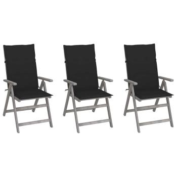 ARDEBO.de - Verstellbare Gartenst?hle 3 Stk. mit Auflagen Massivholz Akazie
